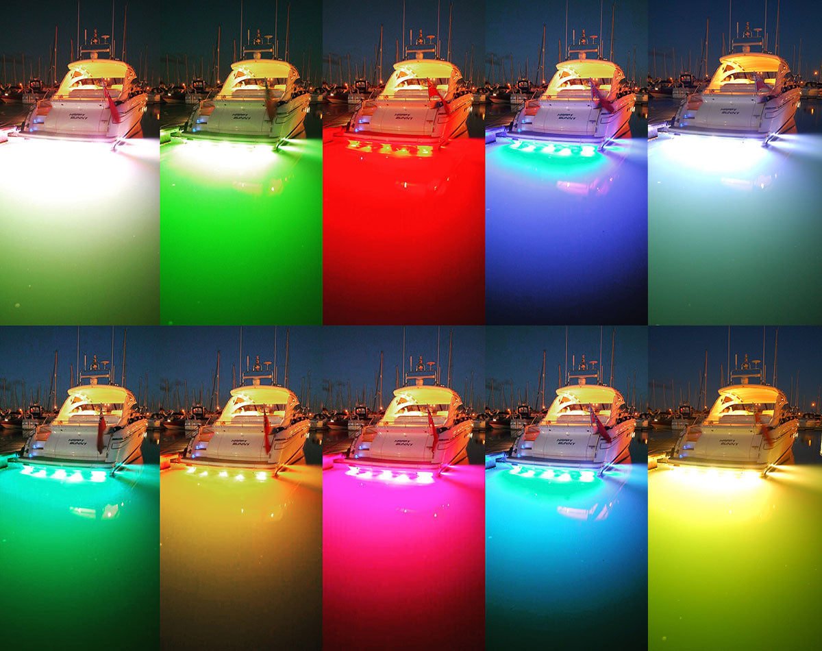 Bluefin LED Piranha P4 Colour Change Underwater Boat Light Polymer Base
