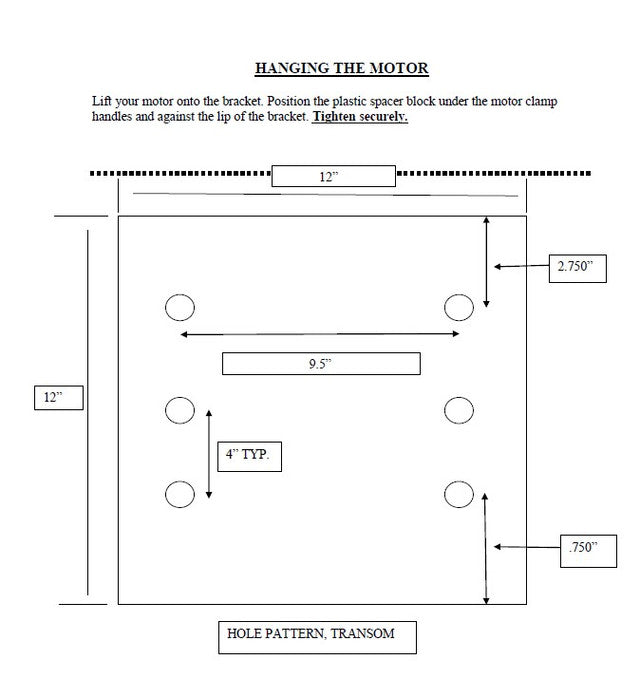 Panther Fixed Outboard Motor Bracket - Aluminium