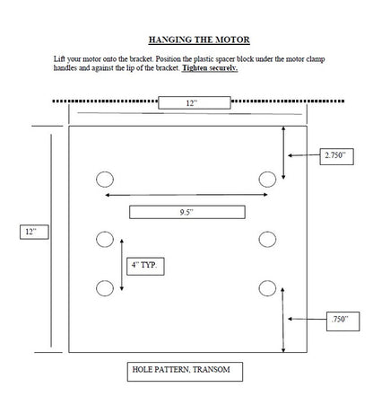 Panther Fixed Outboard Motor Bracket - Aluminium