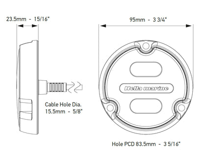 Hella Apelo A2 Aluminium Underwater Light RGB LED with Charcoal Lens