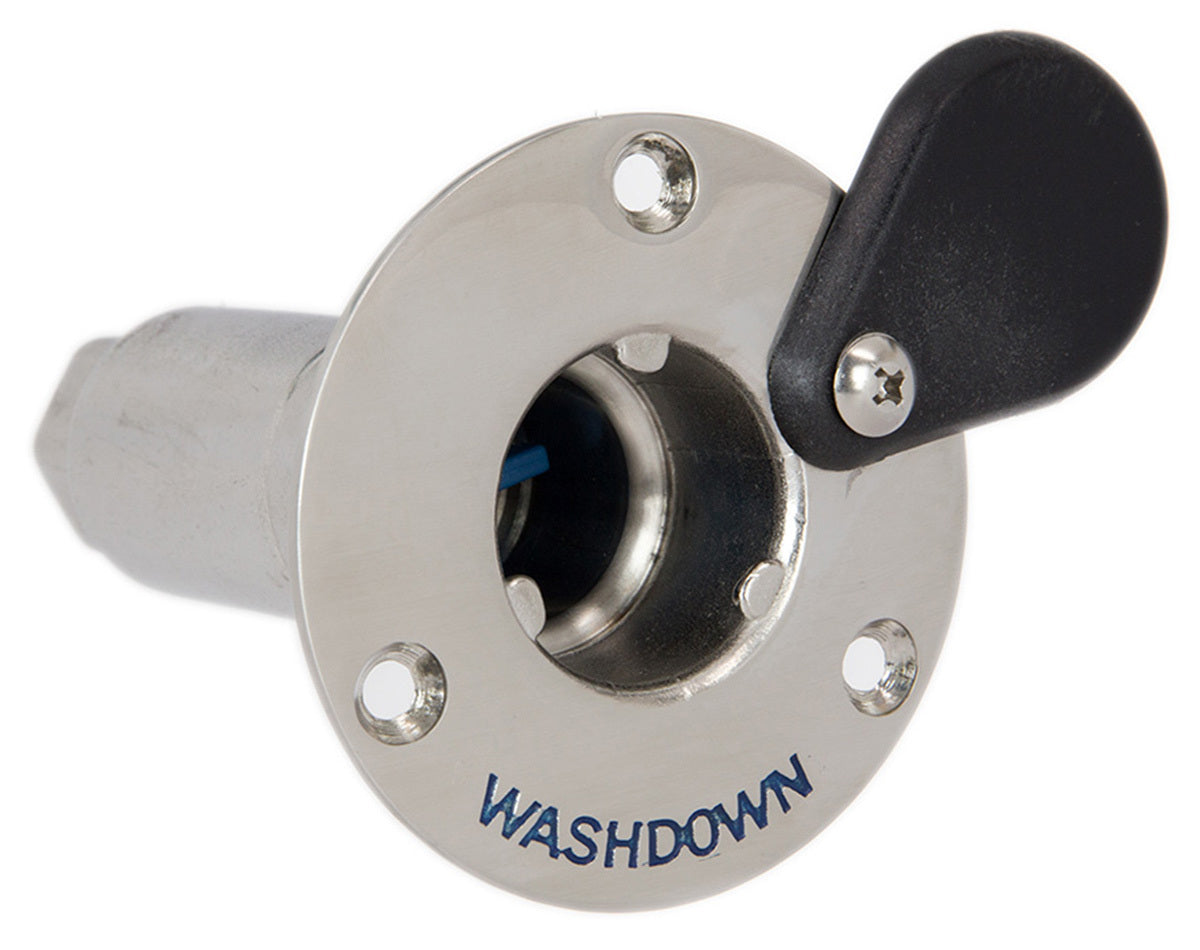 Deckwash Connector Stainless Steel with Angled Hose Adaptor