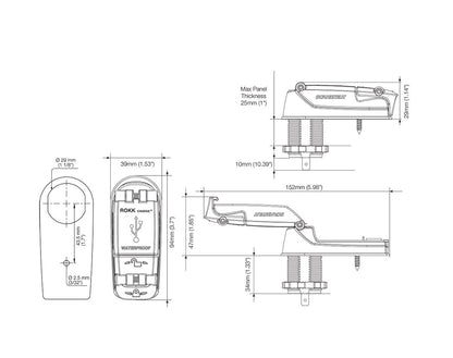 Scanstrut ROKK Charge+ Waterproof Dual USB-A Socket