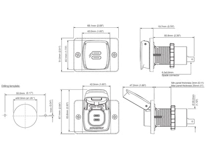 Scanstrut Flip Pro Max Dual USB-C Socket