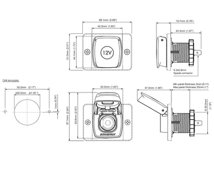 Scanstrut Flip Pro Power Socket 12V