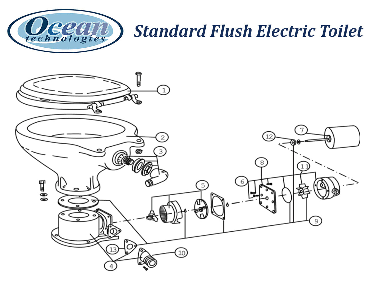 Electric Toilet Standard Flush Compact Bowl 12V