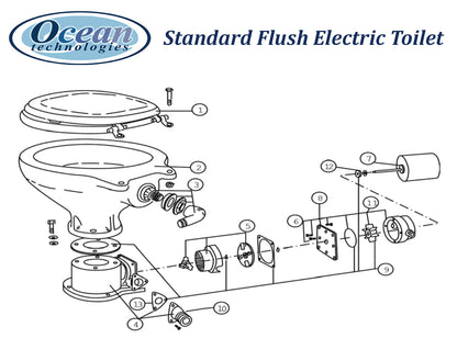 Electric Toilet Standard Flush Compact Bowl 12V