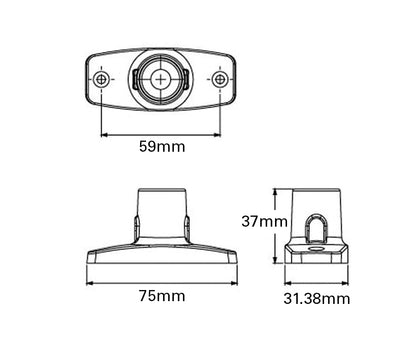 Light Pole 360 Degree LED Nylon Fixed Base & Flat Head 100mm