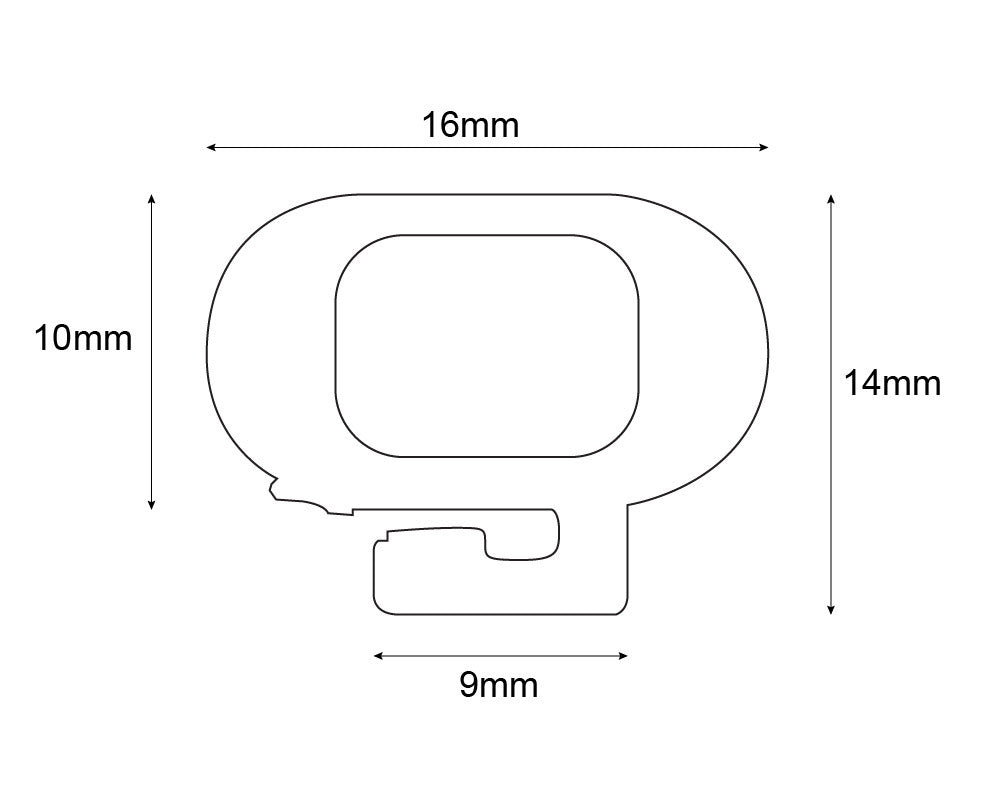 Bomar Replacement Gasket Seal for Low Profile Extruded Hatches with 9mm Lens (sold per foot)