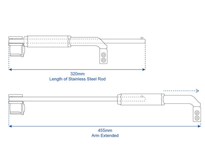 Bomar Replacement Riser Arm for Round Hatches 12.5 inch