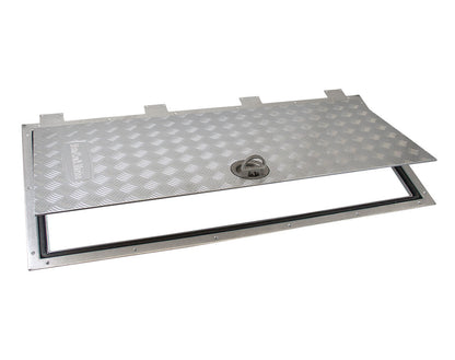 Bomar Aluminium Tread Plate Access Hatch with J-Hinges 1235x590mm