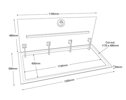 Bomar Aluminium Tread Plate Access Hatch with J-Hinges 1235x590mm