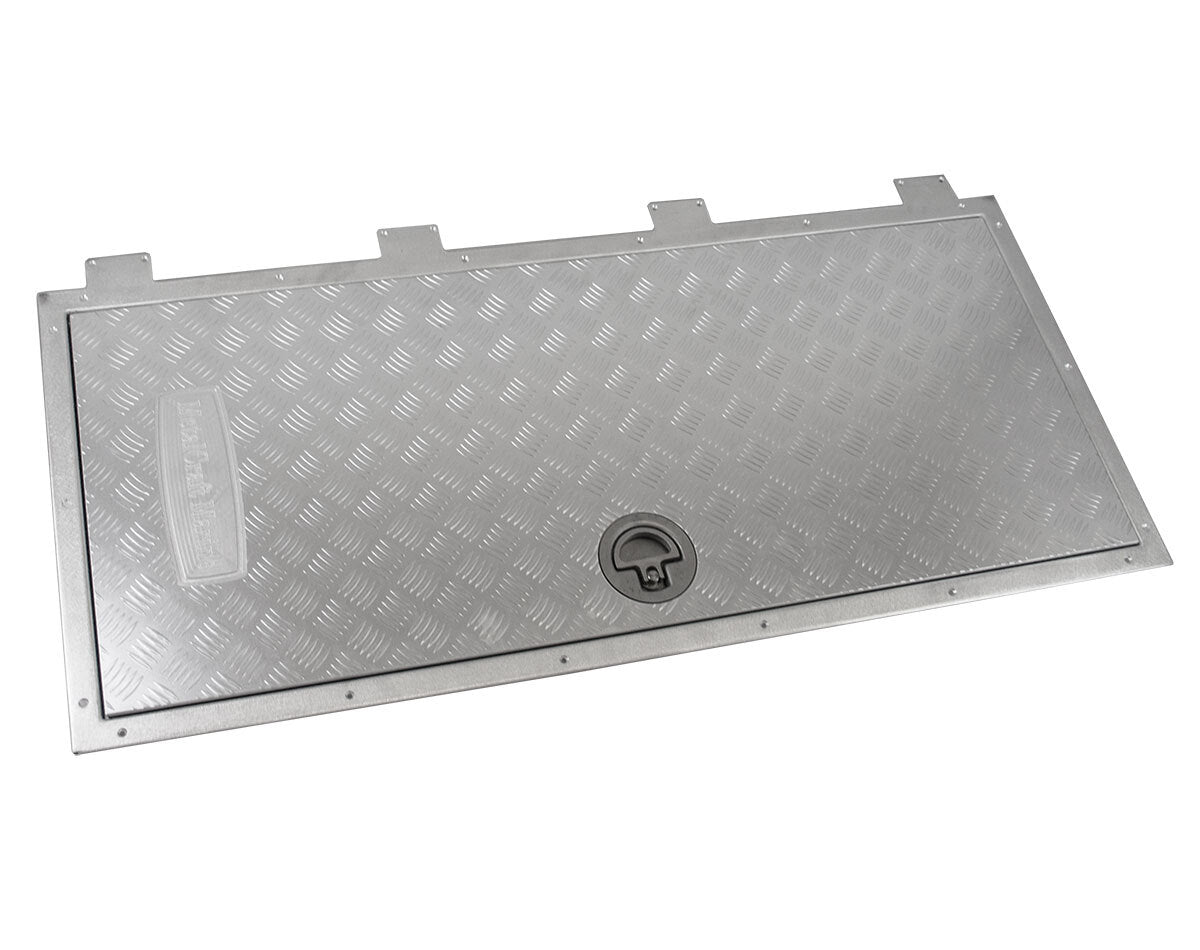 Bomar Aluminium Tread Plate Access Hatch with J-Hinges 1235x590mm