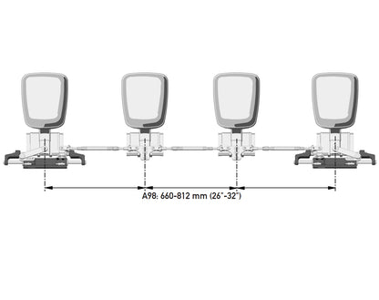 Tie Bar A98 Quad Outboard Application with Twin UC128-OBF or UC130-SVS Cylinders