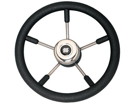 Steering Wheel V57B 5 Spoke Stainless Steel Black 350mm