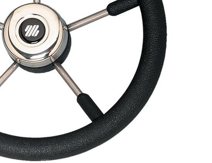 Steering Wheel V57B 5 Spoke Stainless Steel Black 350mm