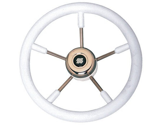 Steering Wheel V57W 5 Spoke Stainless Steel White 350mm