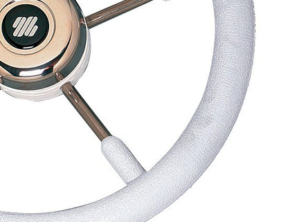 Steering Wheel V57W 5 Spoke Stainless Steel White 350mm