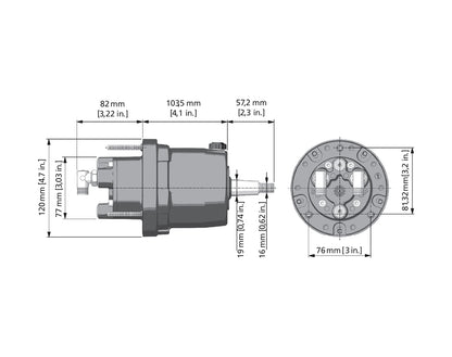 Ultraflex HYCO-OBS 150HP Side Mount Hydraulic Steering Kit