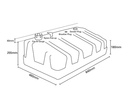 New Era Plastic Fuel Tank 75L with Cap and Gauge