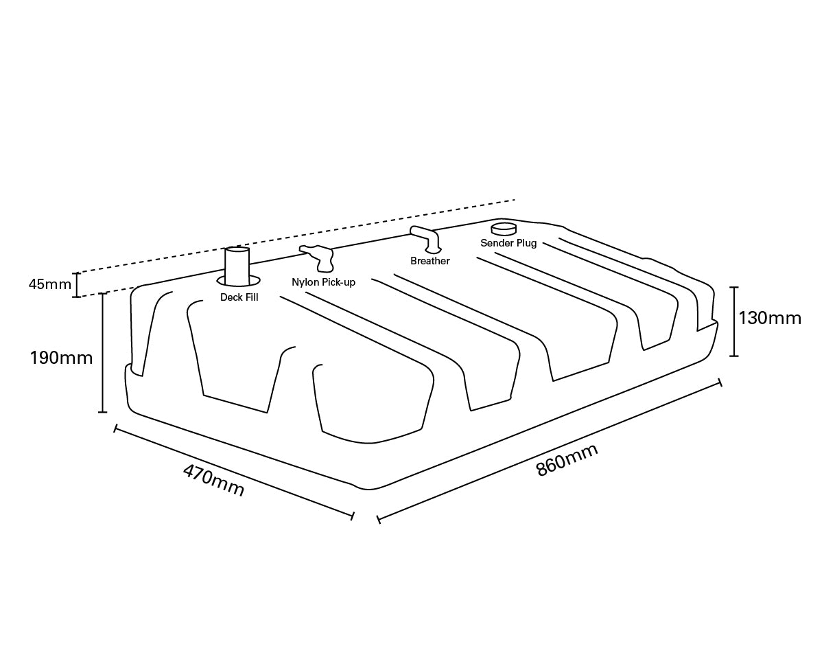 New Era Plastic Fuel Tank 50L with 38mm Deck Fill