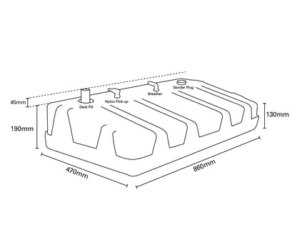 New Era Plastic Fuel Tank 50L with 38mm Deck Fill