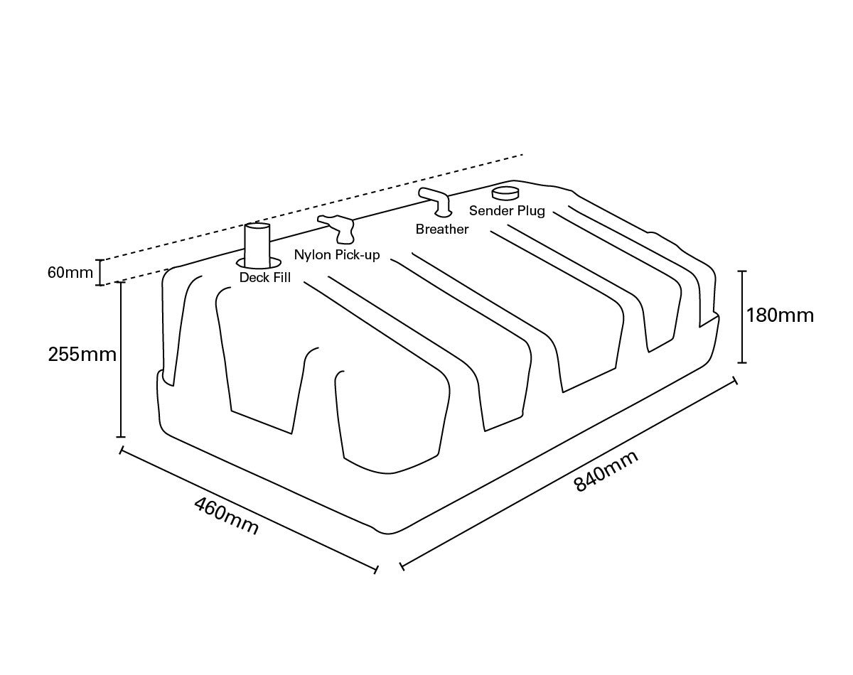 New Era Plastic Fuel Tank 75L with 50mm Deck Fill