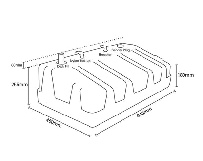 New Era Plastic Fuel Tank 75L with 50mm Deck Fill