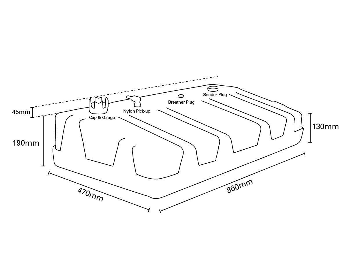 New Era Plastic Fuel Tank 50L with Cap and Gauge