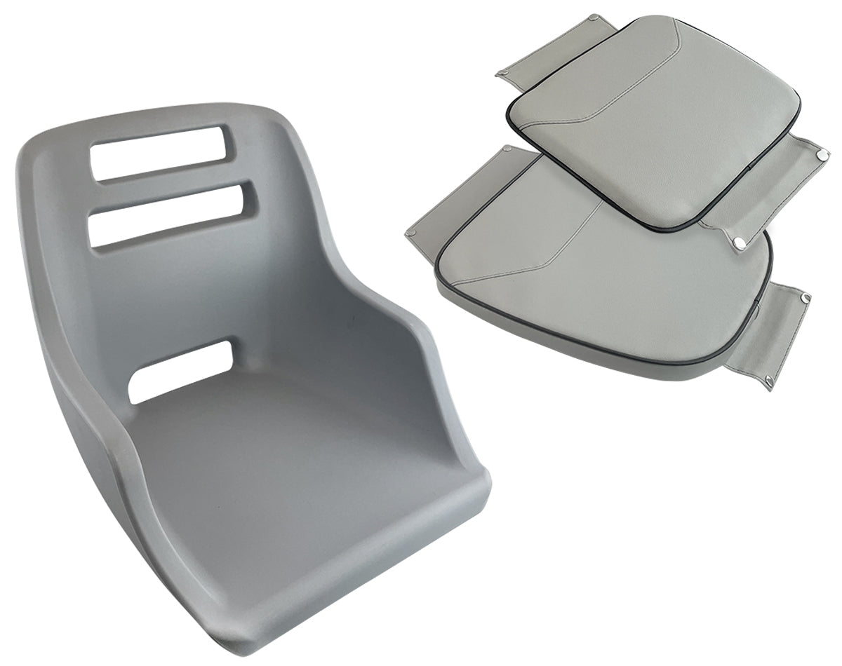 AD49R Moulded Boat Seat with Removable Grey Cushions