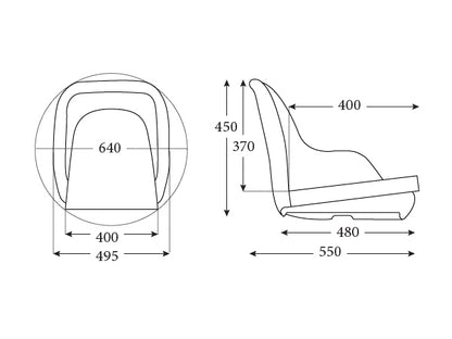 AD49 Moulded Boat Seat Mid Grey / Dark Grey