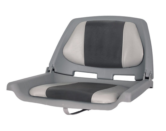 Fisherman Folding Boat Seat Grey Shell with Charcoal/Grey Cushion