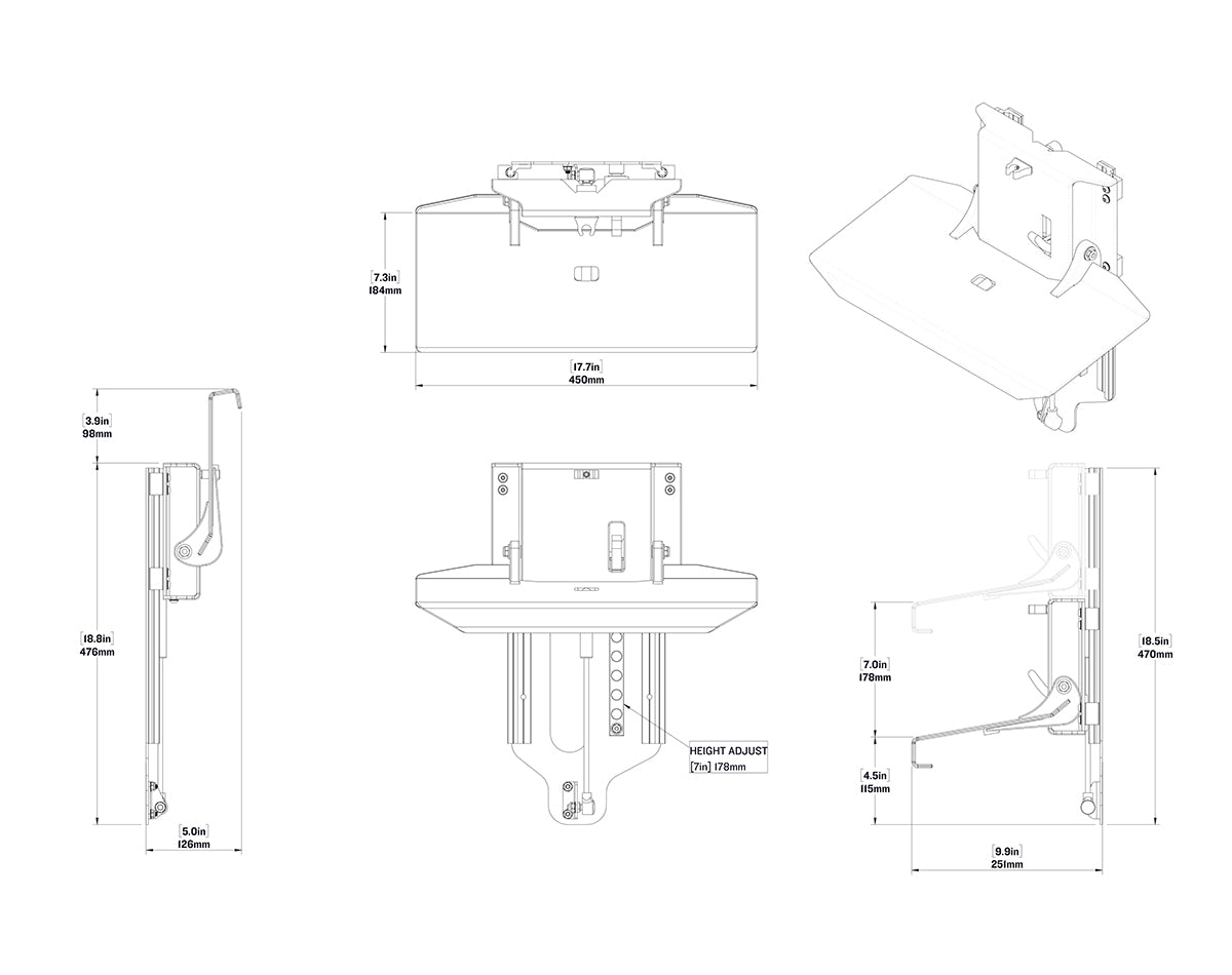 Shockwave Bulkhead Mount Adjustable Footrest