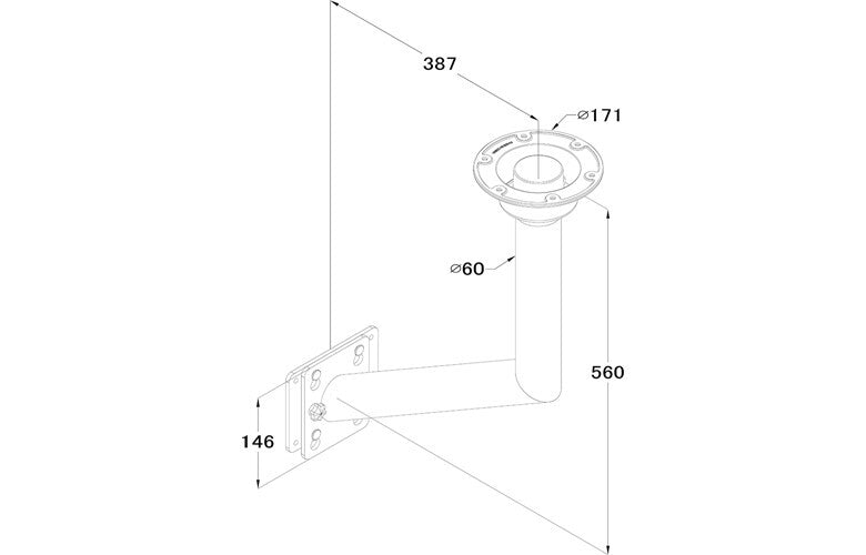 Table Pedestal Side Mount Bracket with Swivel Top