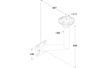 Table Pedestal Side Mount Bracket with Swivel Top