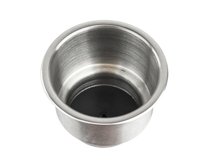 Brushed Stainless Steel Drink Holder with Drain