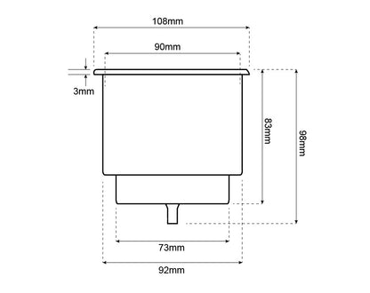 Brushed Stainless Steel Drink Holder with Drain