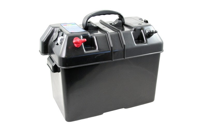 Battery Box with Built in USB Charger & Battery Tester