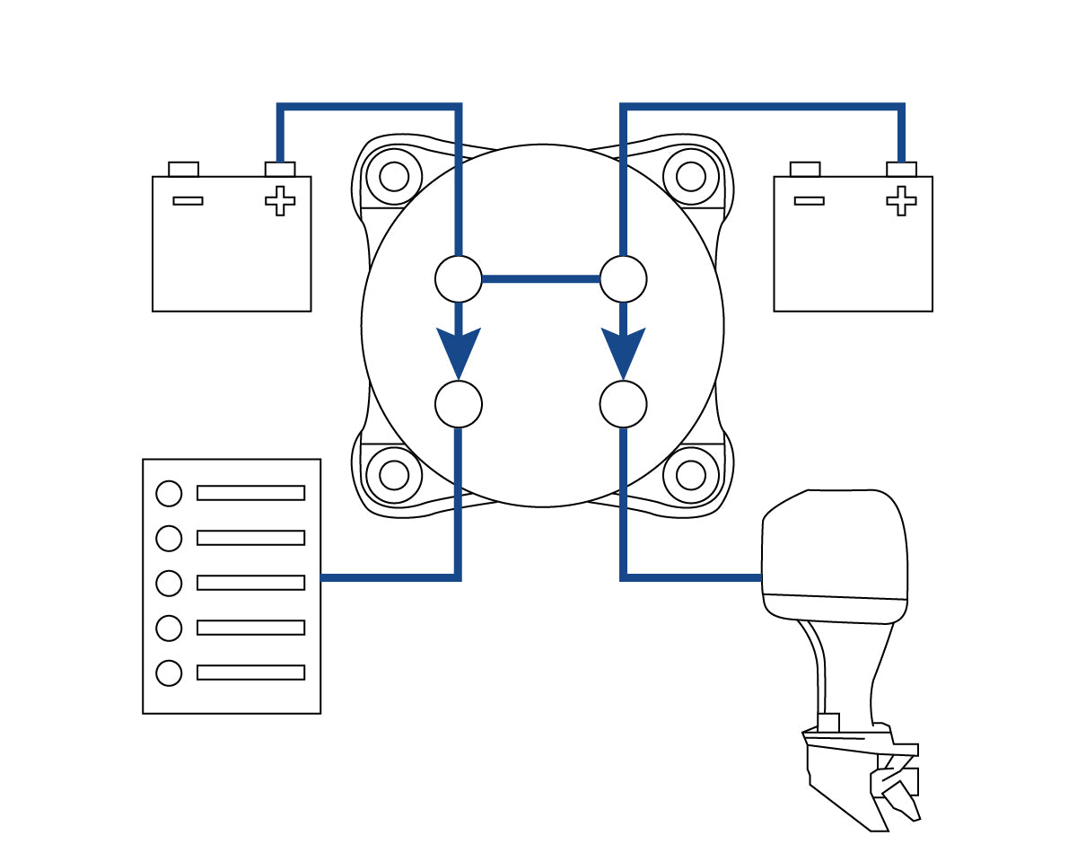 Dual Circuit Battery Isolator 3 Position Switch (On/Off/Combine)