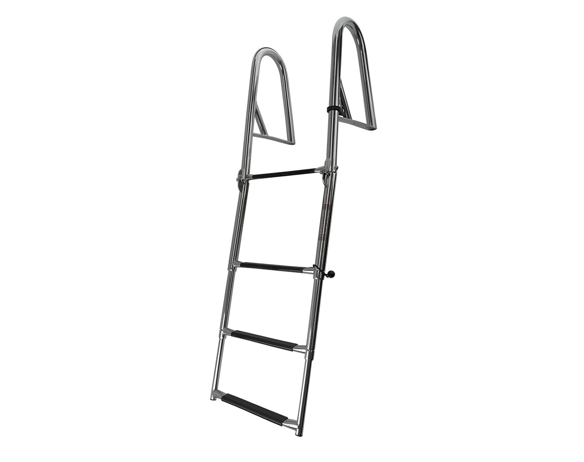 Above Platform Telescopic Folding Ladder with Hand Rails 4 Step