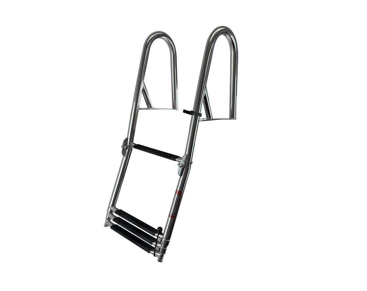 Above Platform Telescopic Folding Ladder with Hand Rails 4 Step