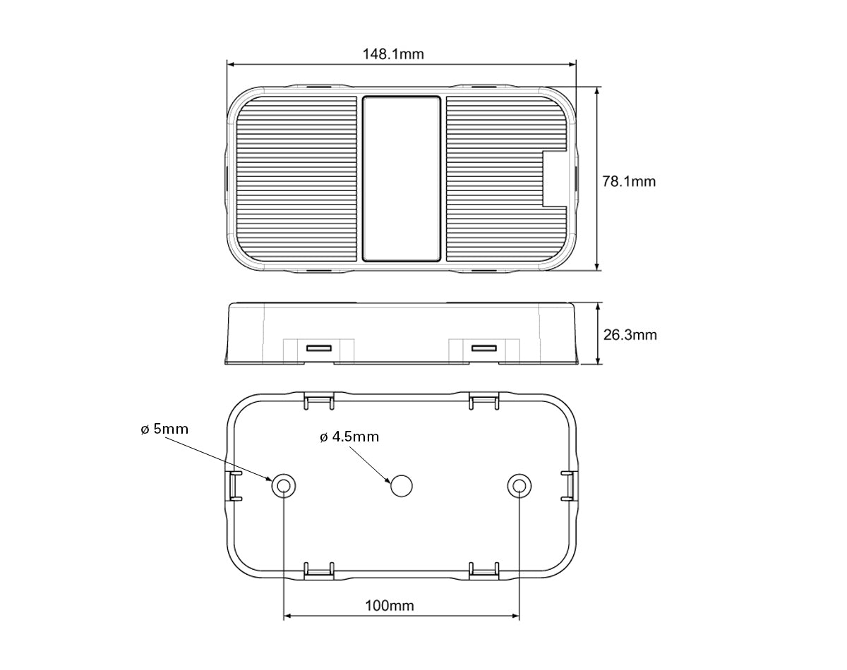 LED Slimline Submersible Trailer Lamp Kit with 9.5m Harness