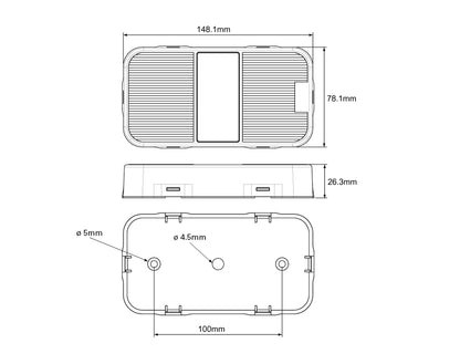 LED Slimline Submersible Trailer Lamp Kit with 9.5m Harness