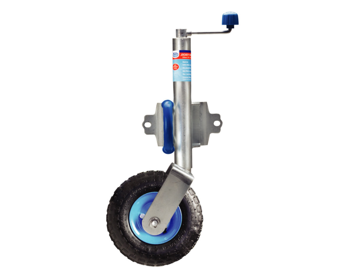 Pneumatic Jockey Wheel with Swivel Clamp 250mm Wheel 135kg