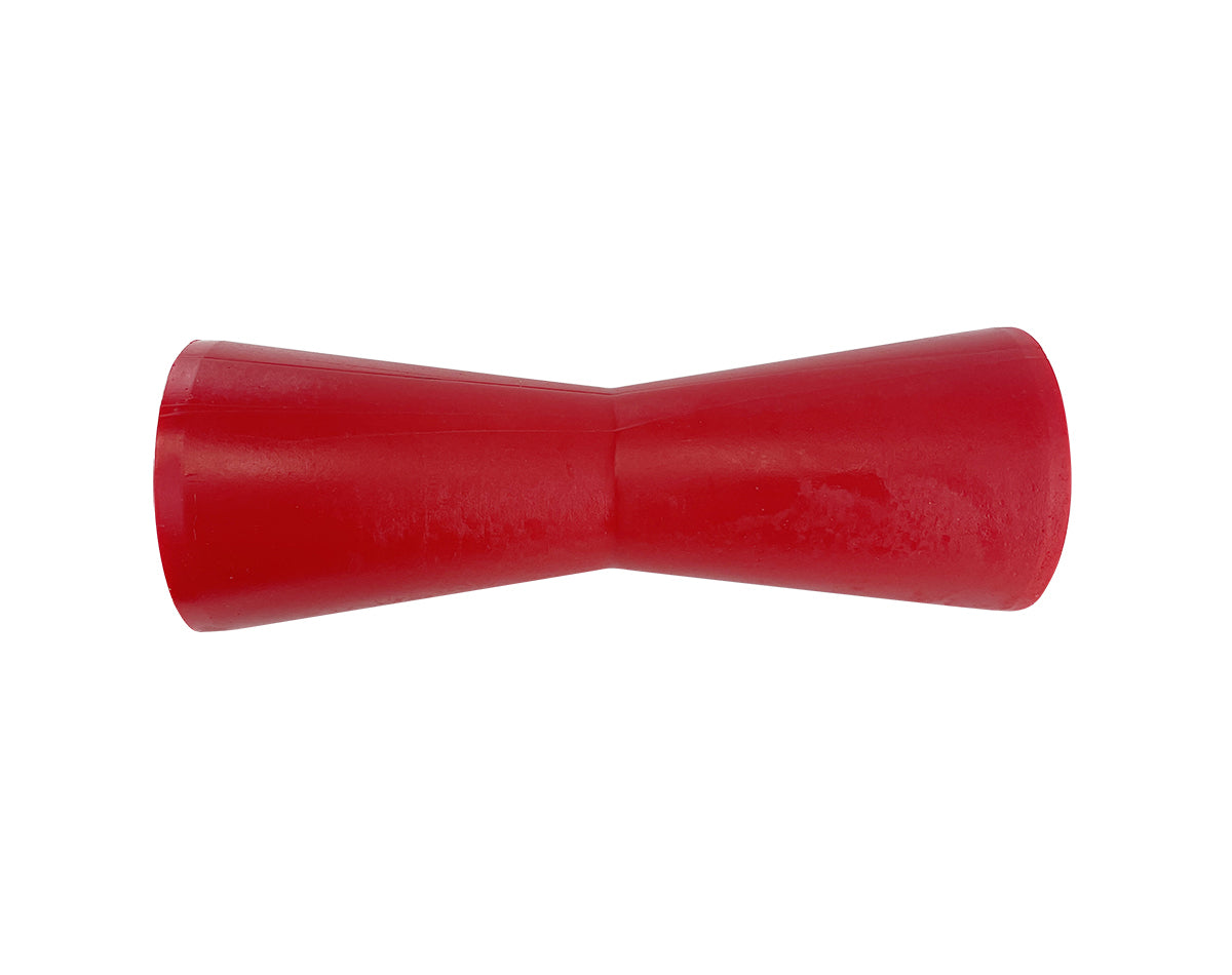 Soft Red Poly Concave Roller 200x70mm x 22mm Bore