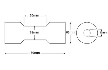 Soft Red Poly Sydney Keel Roller 150x65mm x 17mm Bore