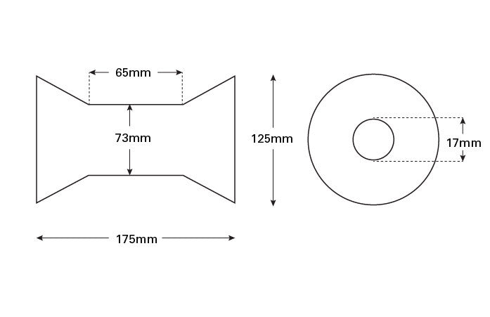 Rubber Keel Roller Super Keel 175x125mm x 17mm Bore