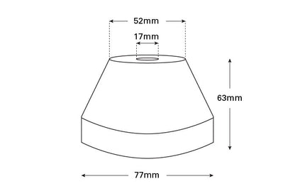 Rubber Transom Roller Tapered Cap 63x77mm x 17mm Bore