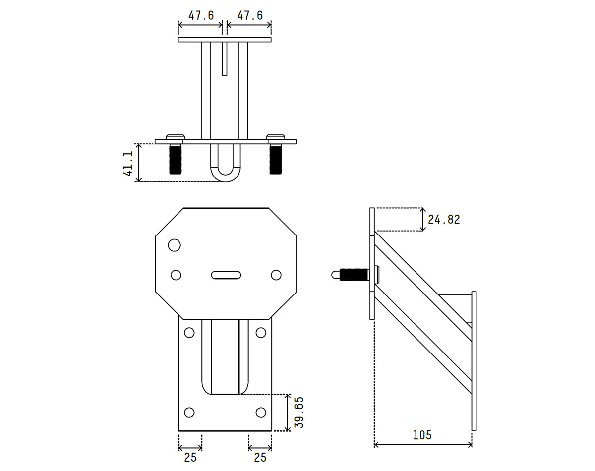 Atlantic Spare Wheel Mount Suits Galvanised Trailers Small