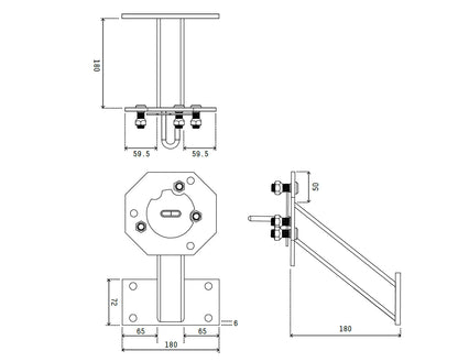 Atlantic Spare Wheel Mount Suits Aluminium Trailers Small