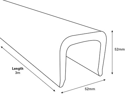 Boat Trailer Plank C Section 52x52mm x 3m Blue